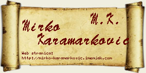 Mirko Karamarković vizit kartica